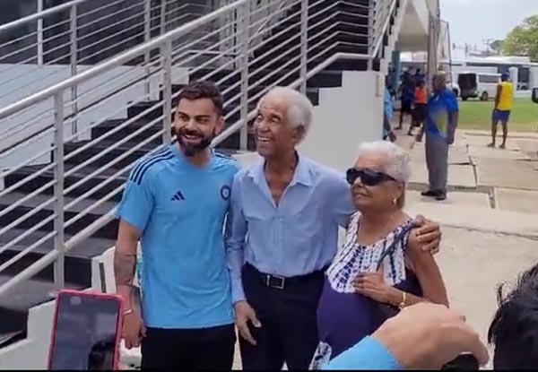 When two of the greatest meet | Virat Kohli meets Sir Garfield Sobers at Kensington Oval | India tour to WI 2023