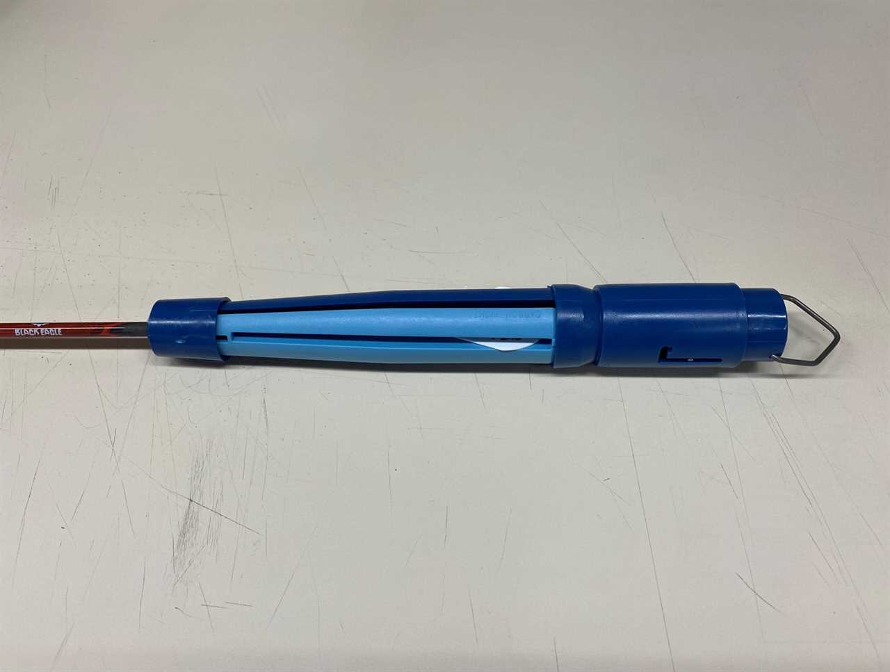 The jig is 12-inches long and weighs .5 pound, so you can take it anywhere you go in case arrow repairs are needed.