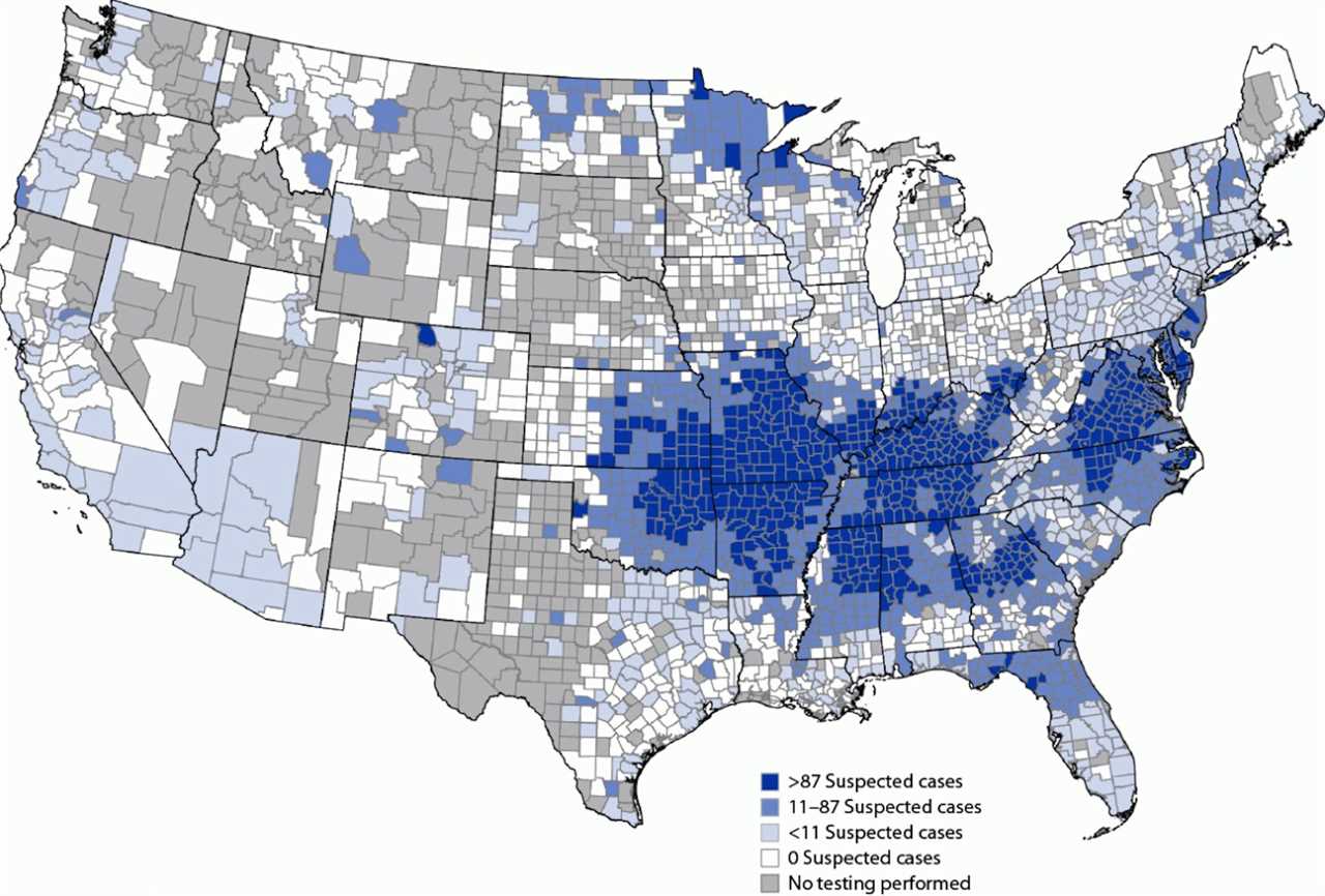 alpha gal studies map cdc