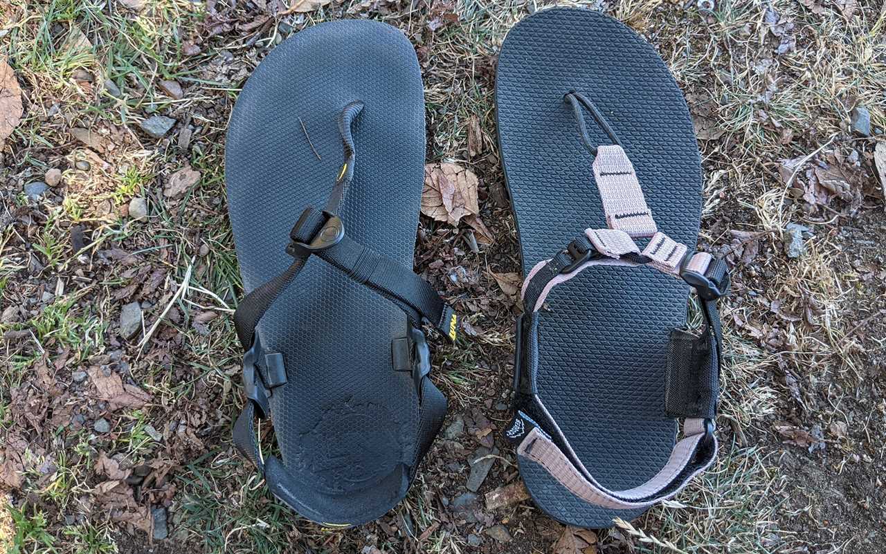 You canât go wrong when choosing between the Bedrock Cairn Adventure Sandals (right) and Luna Middle Bear Sandals (left).