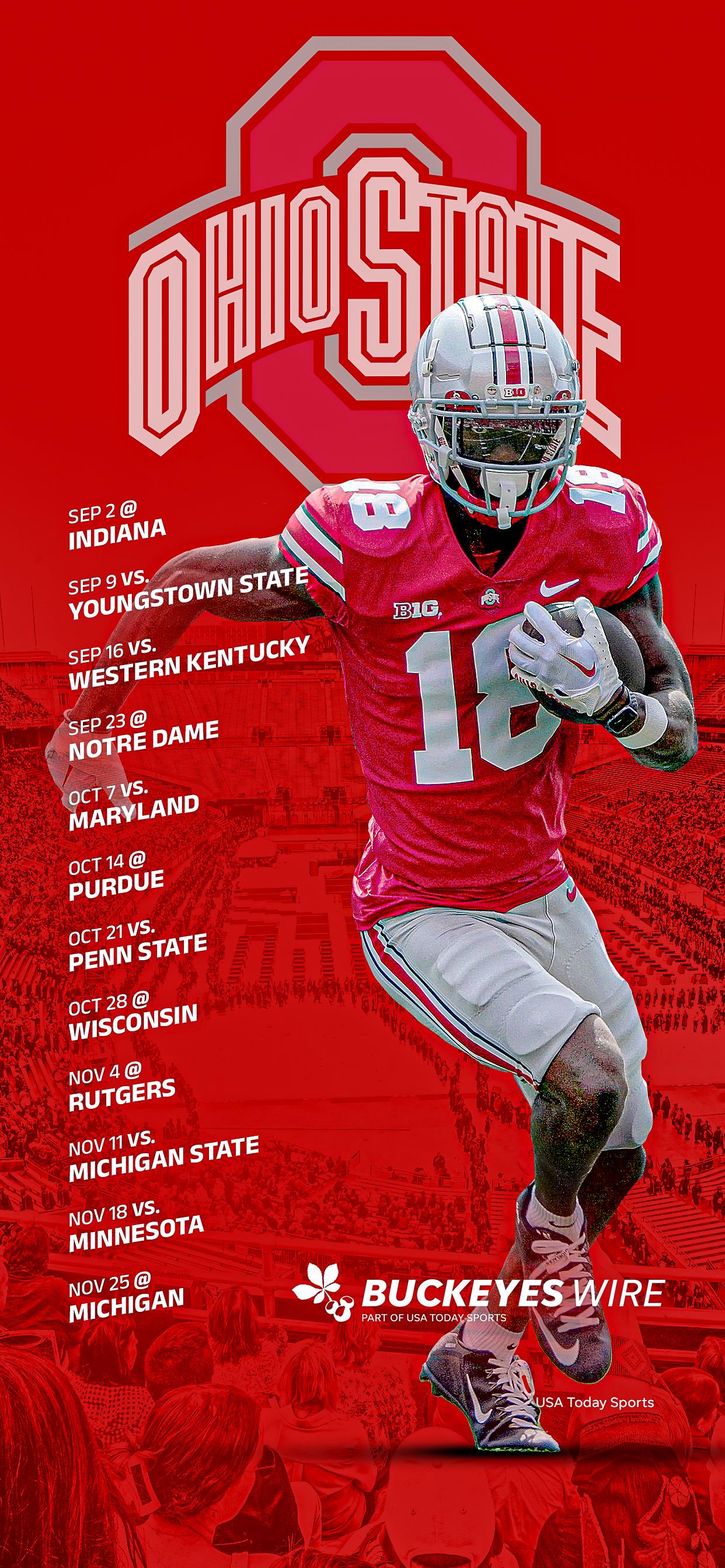 2023 Ohio State Football Schedule: Downloadable smartphone wallpaper