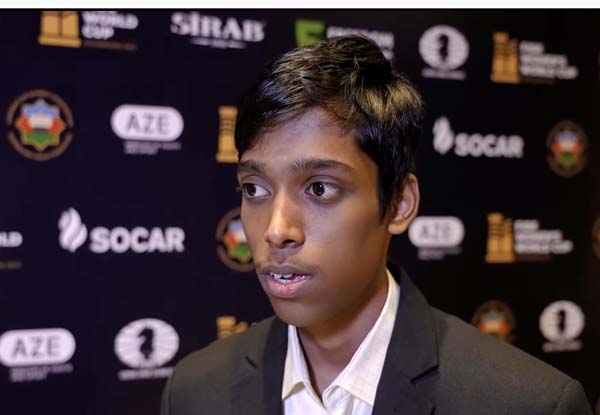 FIDE World Cup chess Final: R Pragganandhaa settles for a draw with Carlsen in Game 1