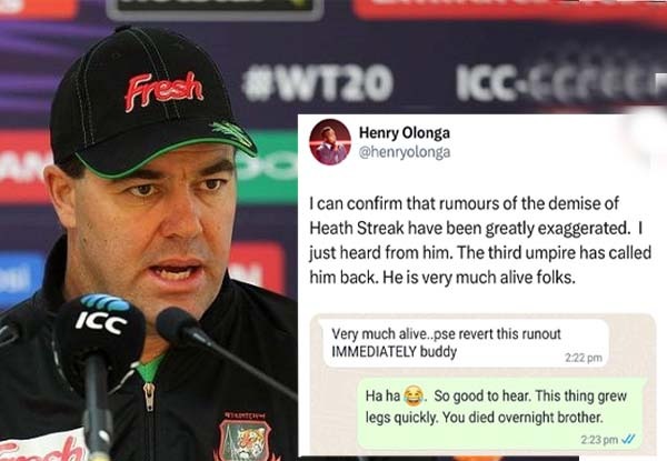 Henry Olonga confirms Heath Streak is alive hours after tweeting he is dead