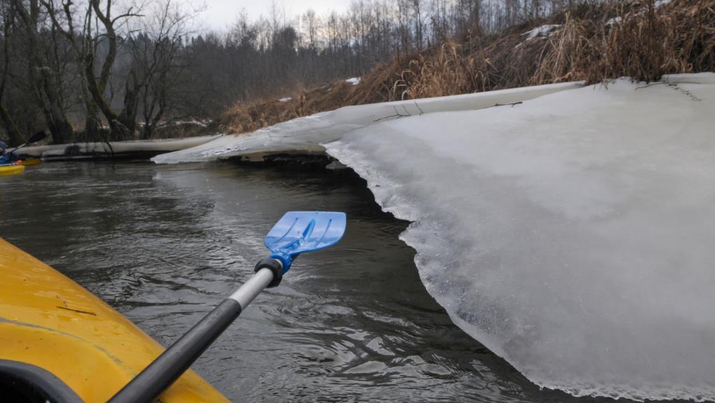 winter kayaking river