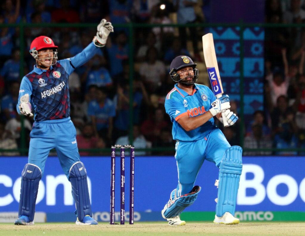 Rohit Sharma slams record world cup century as India beat Afghanistan by 8 wickets