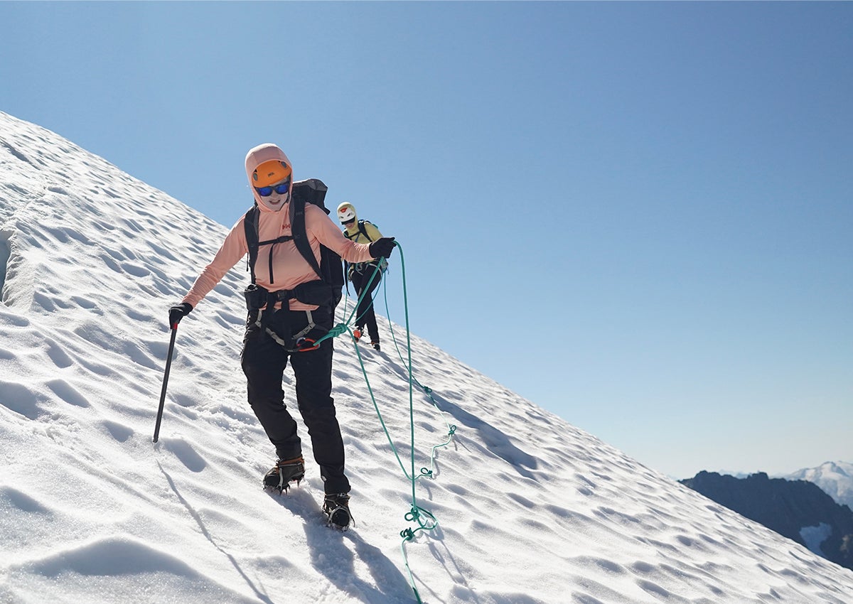 Author Walking down Quien Sabe Glacier