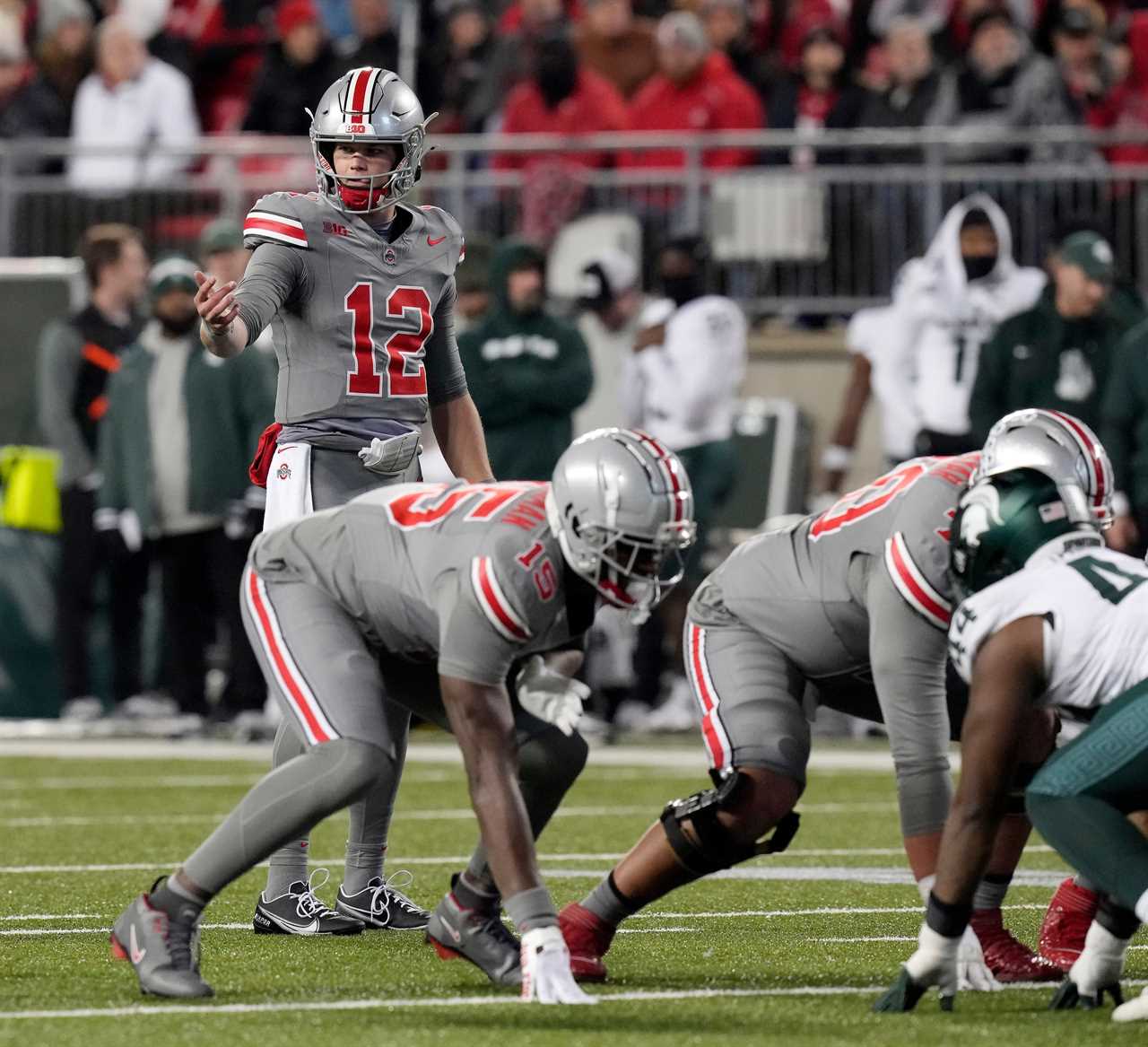 Ohio State offensive PFF grades for Michigan State game