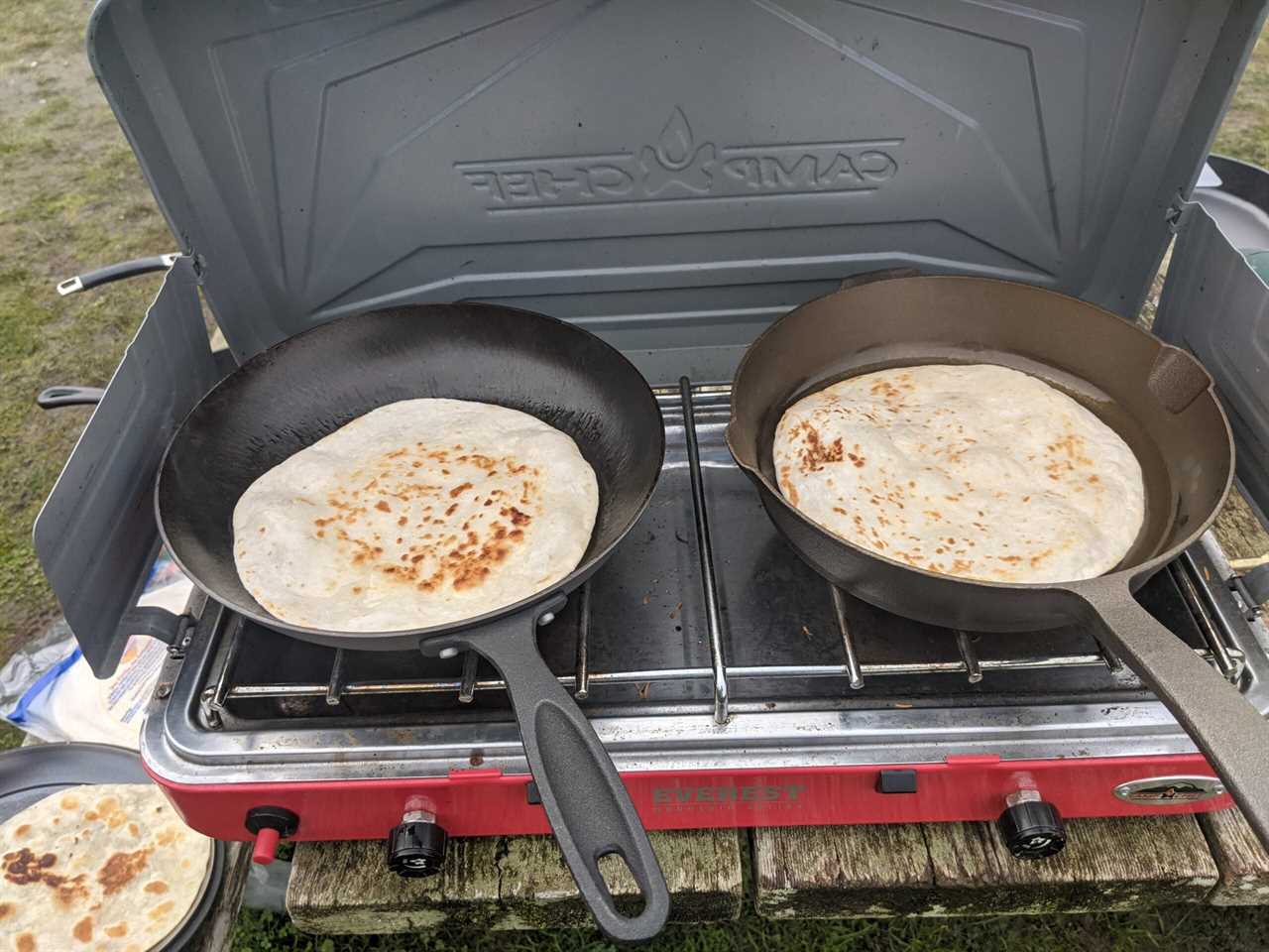 Testing the best cast iron skillets for camping.