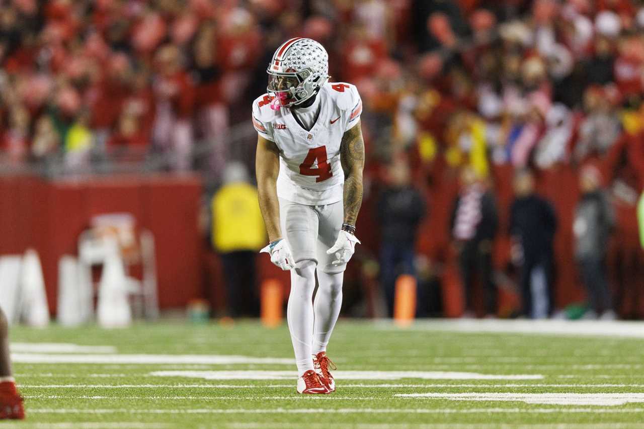 Ohio State Buckeyes wide receiver Julian Fleming (4) during the game against the Wisconsin Badgers at Camp Randall Stadium.