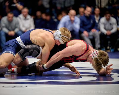 Josh Barr in control of his opponent.