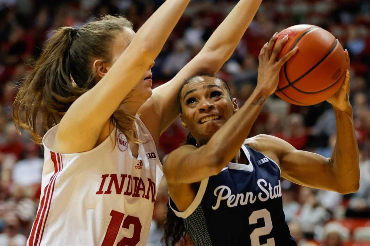 Penn State Nittany Lions guard Tay Valladay (2) and Indiana...