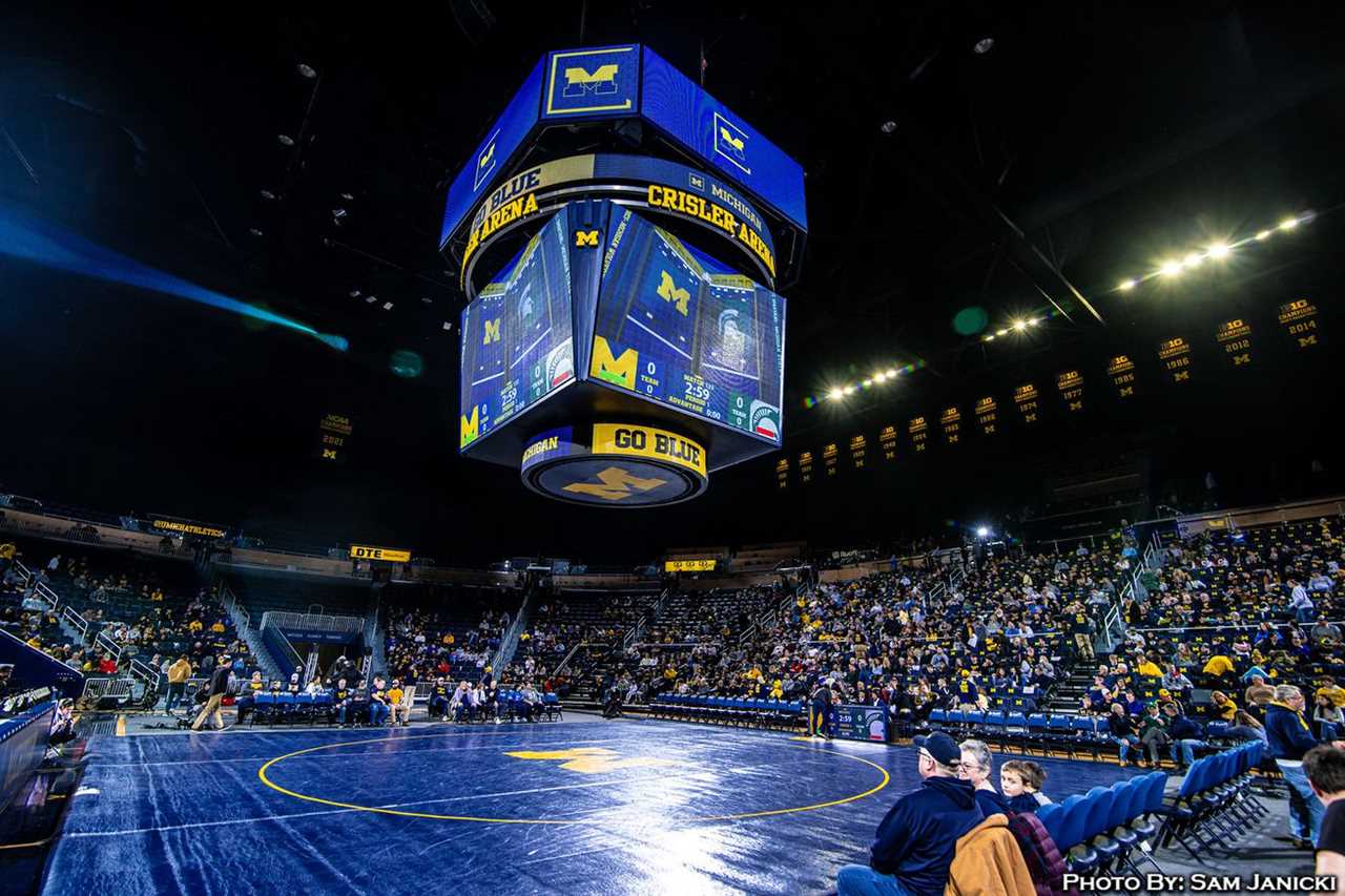 Penn State dominated Michigan in Crisler Arena, 8 bouts to 2 and 27-9.