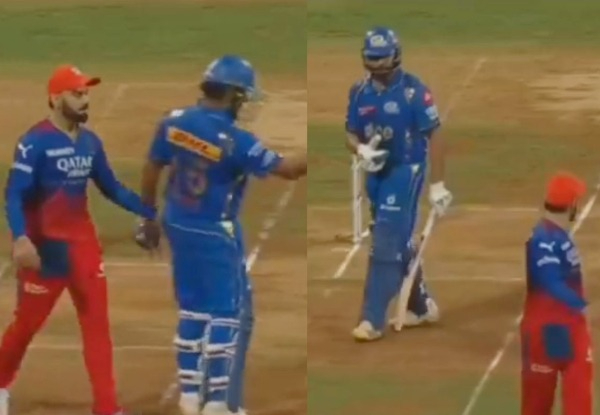 IPL 2024: Rohit Sharma and Virat Kohli share a light-hearted moment during MI vs RCB clash
