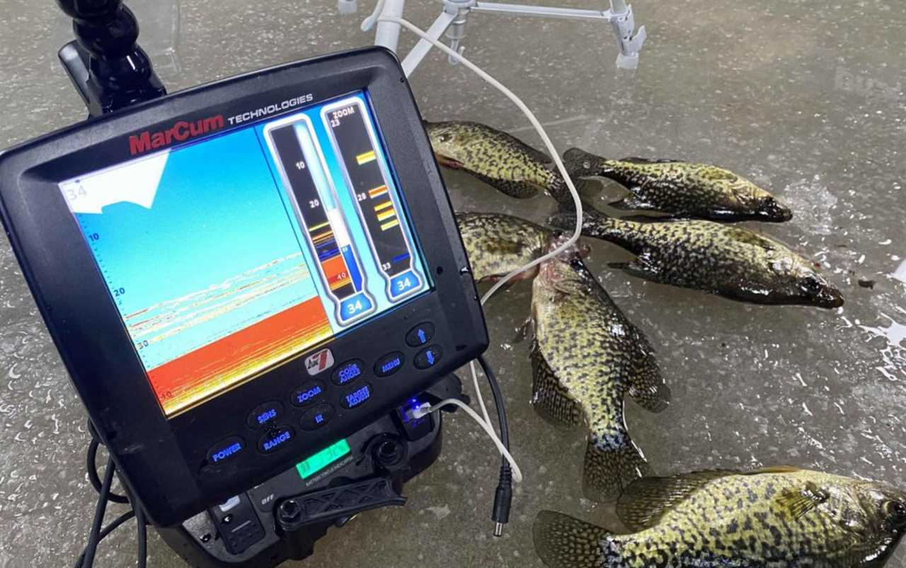 Ice fishing for crappie