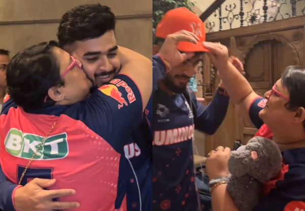 IPL 2024: Riyan Parag’s mother greets him with warm hug and forehead kisses, video gone viral