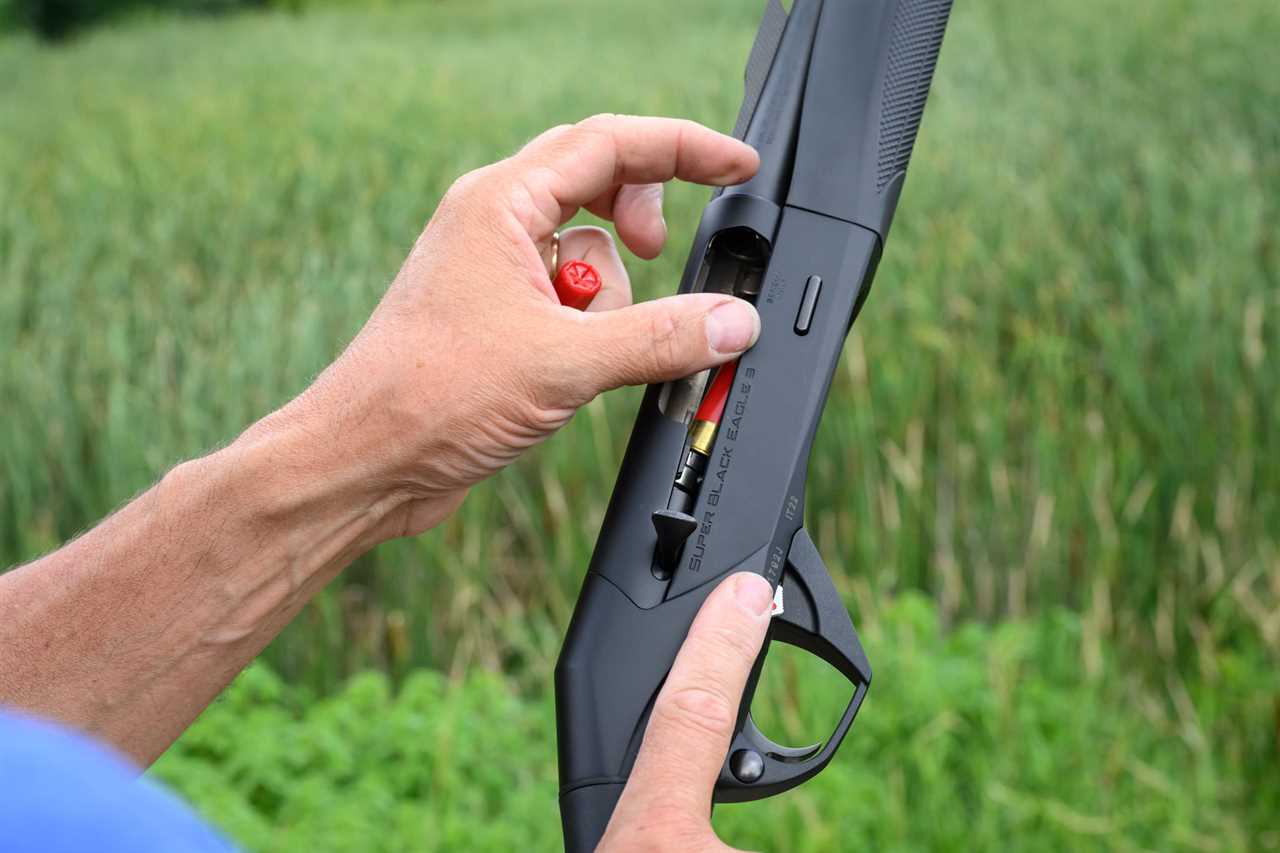 Loading the Benelli SBE 3, which was the best shotgun in our test.