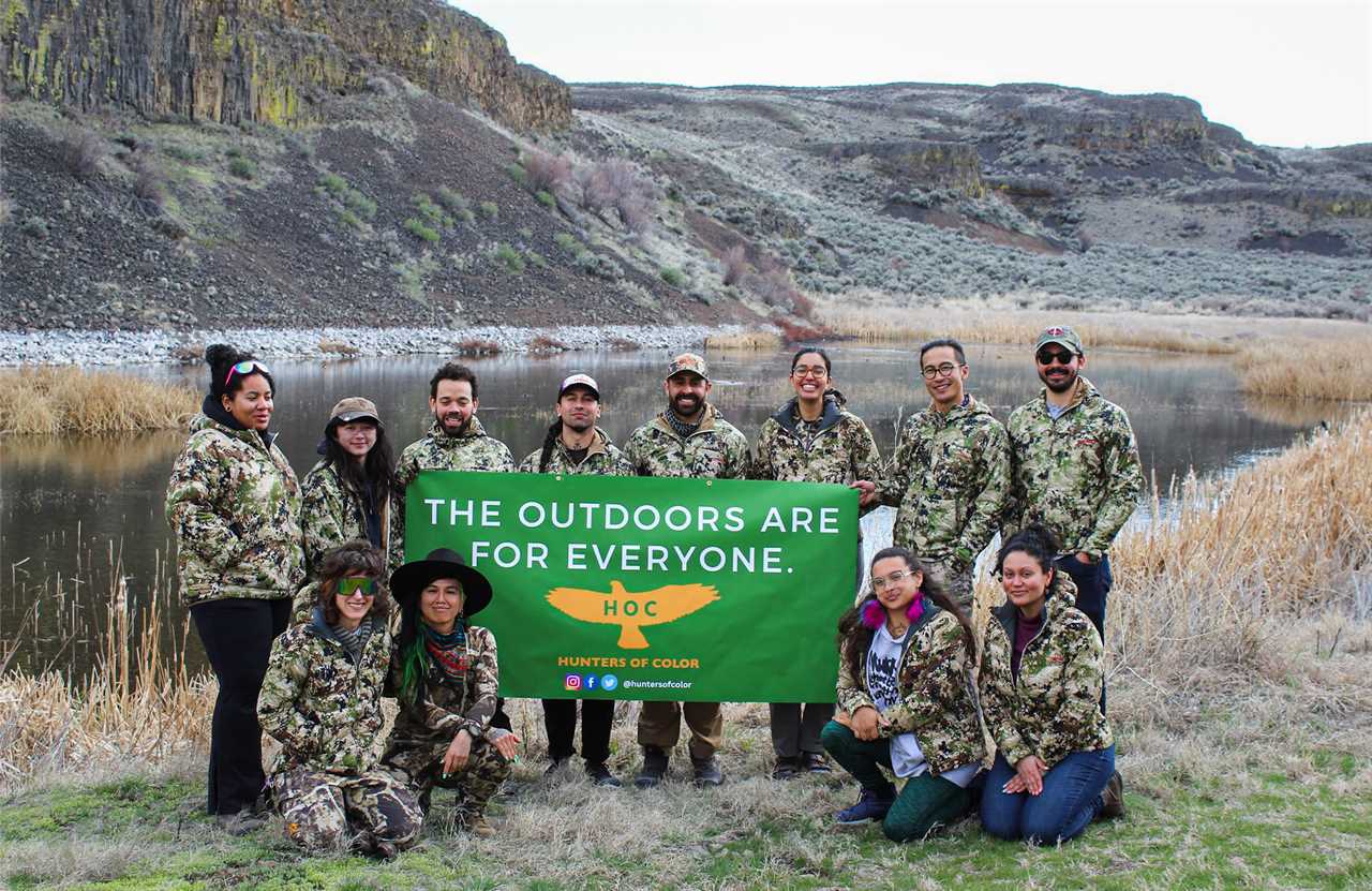 Hunters of Color group with sign.