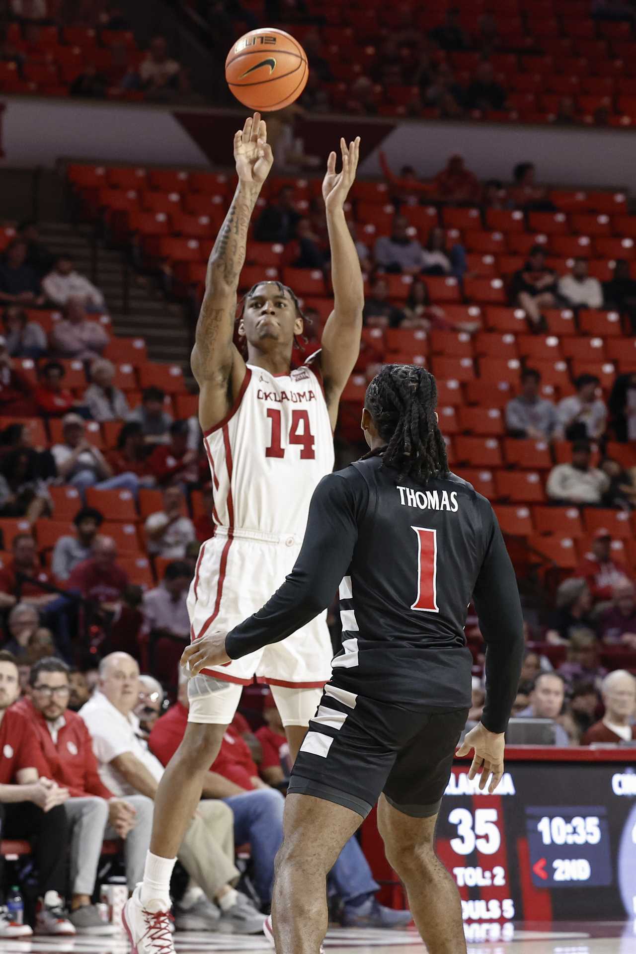 Best photos of Jalon Moore from the 2023-2024 Oklahoma Sooners basketball season